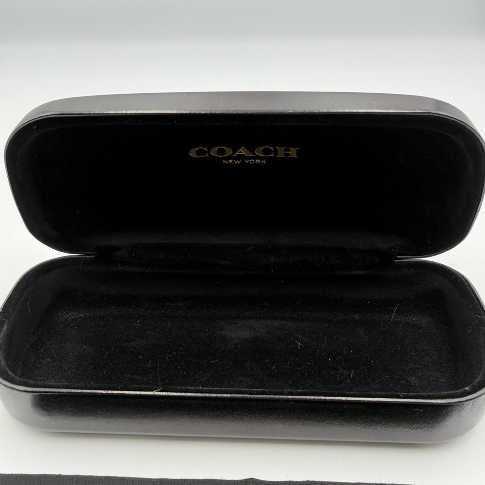 Authentic Coach New York Black Eyeglasses/Sunglasses Hard Case W/ Cleaning Cloth - Picture 3 of 4